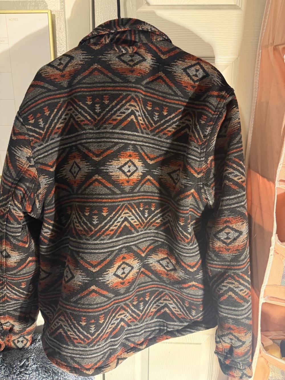Universal Thread Black and Rust Patterned Lightweight Shirt Jacket - Picture 8 of 8